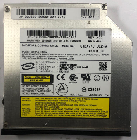 Dell Inspiron 8100 Laptop UJDA740 DVD-ROM & CD-R/RW Drive- 2U839