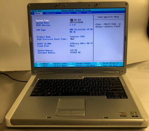 Dell Inspiron 1501 Laptop- AMD Turion 64 CPU, 1GB RAM