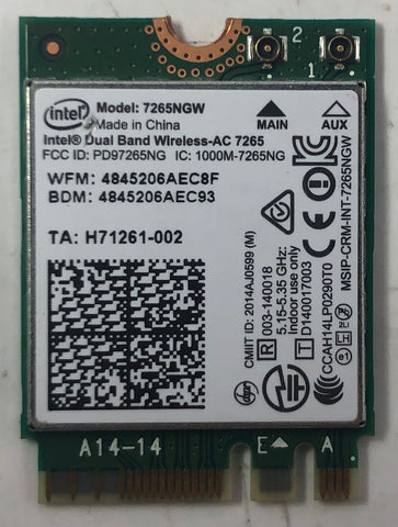 Intel 7265NGW Dual Band Wireless-AC Network Adapter