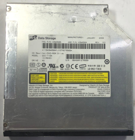 Lenovo x3550 Server GCC-T10N CD-RW/DVD-ROM Drive- 43W4585