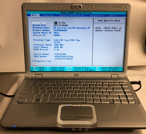 HP Pavilion dv2700 Notebook- 4GB RAM, Intel Core 2 Duo T5750 CPU