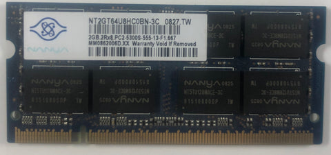 Nanya NT2GT64U8HC0BN-3C 2GB DDR2 Laptop RAM Memory