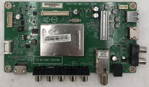 Vizio D43N-E1 LED TV 715G7769-M01-000-004N Main Board- 756TXGCB01K0130