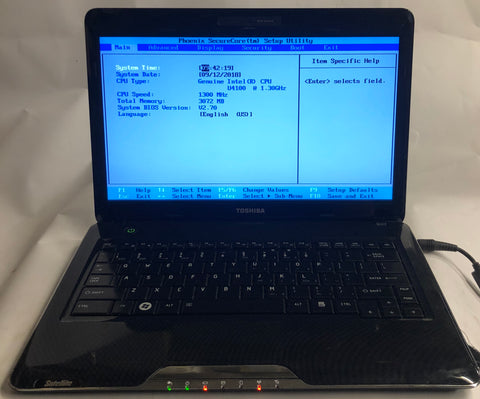 Toshiba Satellite T135-S1309 Laptop- 3GB RAM, Intel U4100 CPU