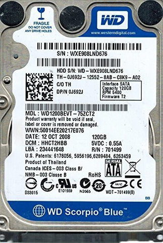 Western Digital WD1200BEVT-75ZCT2 120GB DCM: HHCT2HBB