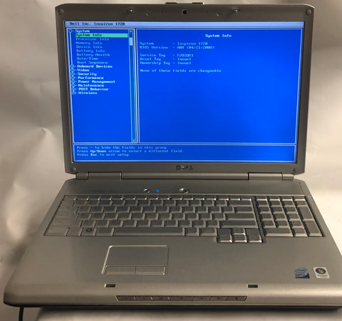 Dell Inspiron 1720 Laptop- 4GB RAM, Intel Core 2 Duo CPU