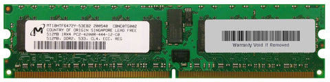 Micron 512MB PC2-4200 DDR2 533MHz Server Memory Module- MT18HTF6472Y-53EB2