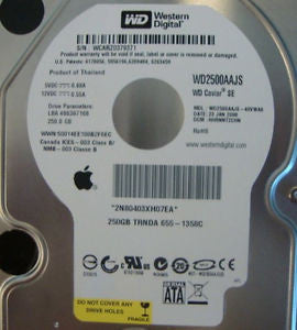 WD Caviar SE WD2500AAJS-40VWA0 250GB Hard Drive, Apple Part Number: 655-1358C