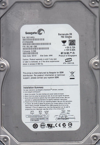 Seagate Barracuda 750GB Hard Drive- ST3750640NS