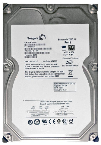 Seagate Barracuda 750GB Hard Drive- ST3750630AS