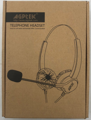 Agptek HA0080 Hands-Free Call Center Noise Cancelling Corderd Telephone Headset