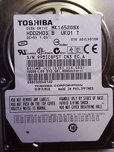 Toshiba160GB Laptop Hard Drive- MK1652GSX