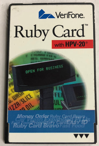 VeriFone Ruby Car Wash Bravo PLU Card- P040-07-506