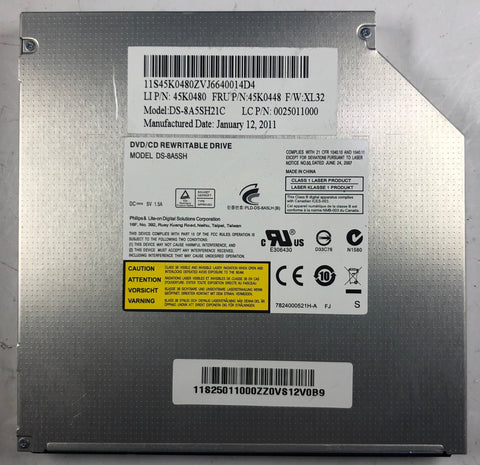 Lenovo G510 Laptop DS-8A5SH DVD/CD Rewritable Drive- 45K0448