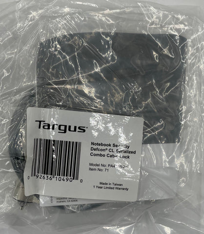 Targus PA410S Defcon CL T-Lock Serialized Combo Cable Lock