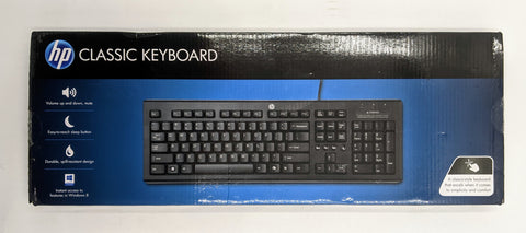 HP Classic Black Wired USB Keyboard- WZ972AA