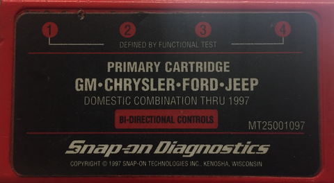 Snap-On Diagnostics Primary Cartridge- MT25001097