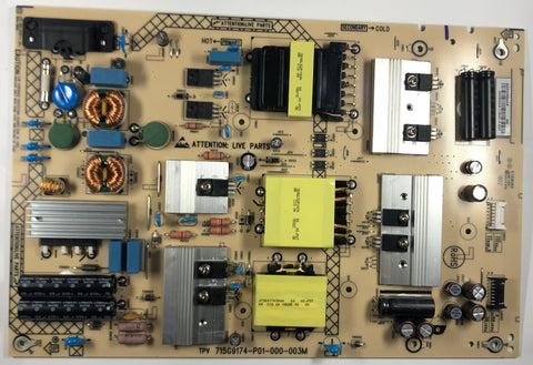 Vizio D65-F1 4K LED TV 715G9174-P01-000-003M Power Supply Board- ADTVH4020AAW