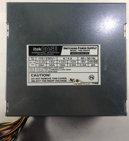 ItekCase 350W Desktop Switching Power Supply- ITEK-350ATX