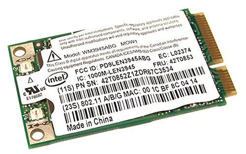 Lenovo ThinkPad T61 Laptop WM3945ABG Mini PCI-E Wireless Card- 42T0853