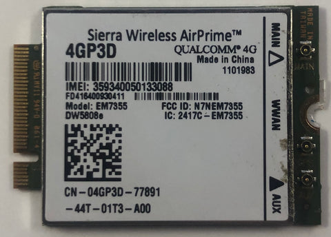 Dell Latitude 3340 Laptop EM7355 WWAN Mobile Wireless Card- 4GP3D