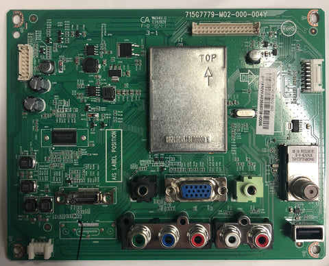 Vizio D24HN-D1 TV 715G7779-M02-000-004Y Main Board- XFCB01K018060Q