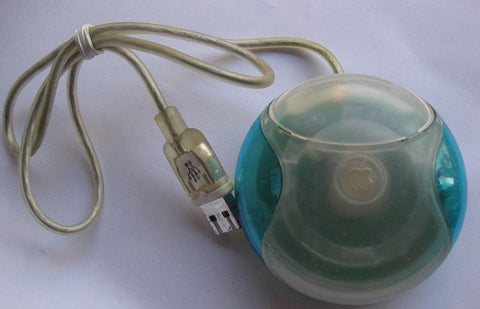 Apple iMac USB Teal/Blue Puck Mouse- M4848
