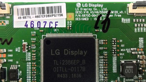 LG 49UH6090 49" LED HDTV T-CON Board- 49 6871L- 4607CF