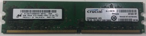 Micron MT16HTF25664AY-667G1 2GB DDR2 Desktop RAM Memory