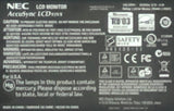 NEC AccuSync LCD93VX-BK 19" LCD Monitor