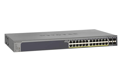 Netgear ProSafe 24-Port Gigabit Smart Switch with POE & 4 SFP Ports- GS728TP