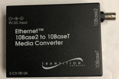 Transition Networks Ethernet 10Base2 to 10BaseT Media Converter- E-CX-TBT-04