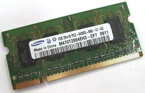SAMSUNG M470T2864EH3-CF7 1GB NOTEBOOK SODIMM DDR2 PC6400(800) UNBUF 1.8v 2RX16 200P 128MX64 64mX16 C