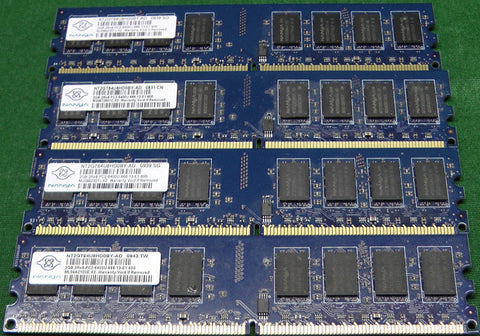 Nanya 4GB 4 x 1GB PC2-6400E DDR2 800 Server Workstation ECC Unbuff Memory Kit NT1GT72U89D0BY-AD
