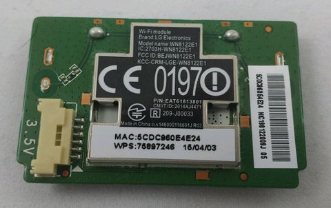 LG 50LN5600-UI WiFI Module Wireless LAN Card WN8122E1 141812220005J EAT61813801