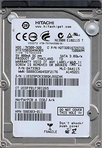 Hitachi 320GB Laptop Hard Drive- HTS725032A9A365
