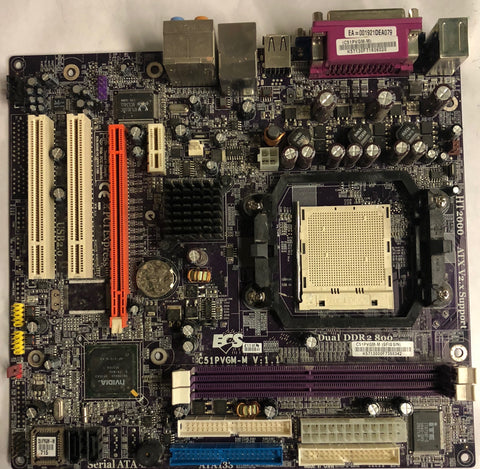 ECS HT2000 Desktop Micro-ATX Motherboard- C51PVGM-M