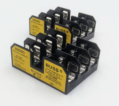 Cooper Bussmann BC6033PQ Class CC 3-Pole Fuse Block (Lot of 2)