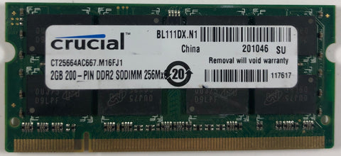 Crucial CT25664AC667.M16FJ1 2GB DDR2 Laptop RAM Memory