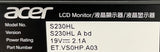 Acer S230HL 23" LED Monitor