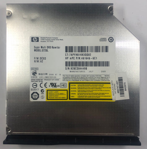 HP Pavilion G60 Laptop GT20L Super Multi DVD Rewriter- 488747-001