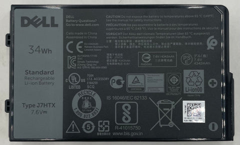 Dell Latitude 12 7212 Rugged Tablet J7HTX 34Wh Li-Ion Battery- 2JT70