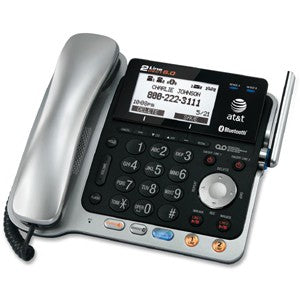 AT&T TL86109 DECT 6.0 2-Line Expandable Corded Phone with Bluetooth, Answering System and Speakerphone
