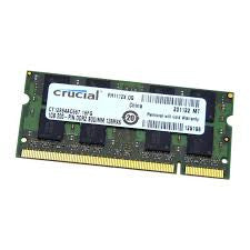 HP EliteBook 8530w Laptop RAM Crucial CT12864AC667.M8FE 1GB DDR2 SODIMM 128Mx64 PC2-5300