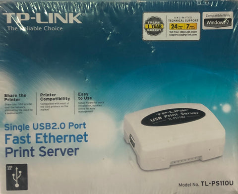TP-Link TL-PS110U Single USB 2.0 Port Fast Ethernet Print Server