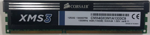 Corsair CMX4GX3M1A1333C9 4GB DDR3 Desktop RAM Memory