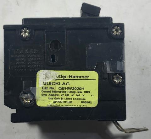 Cutler-Hammer Quicklag Circuit Breaker- QBHW2020H