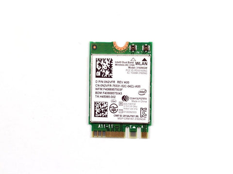 Dell Intel Dual Band Wireless-AC 3160 Wifi & Bluetooth Card- N2VFR