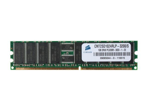 CORSAIR 1GB DDR SDRAM PC-3200 Server Memory Module- CM72SD1024RLP-3200/S