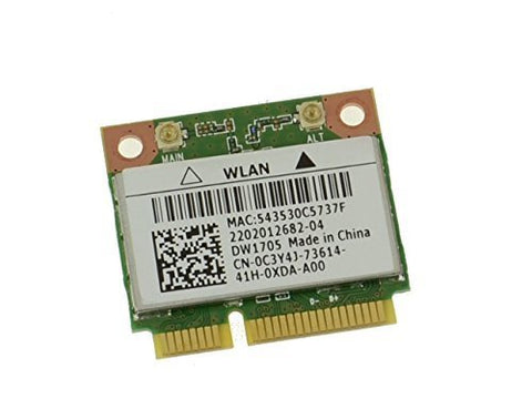 Dell Wireless DW1705 WLAN WiFi 802.11 b/g/n + Bluetooth 4.0 Half-Height Mini-PCI Express Card - C3Y4J